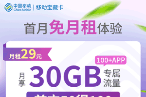 移动花卡宝藏版29元套餐介绍2023