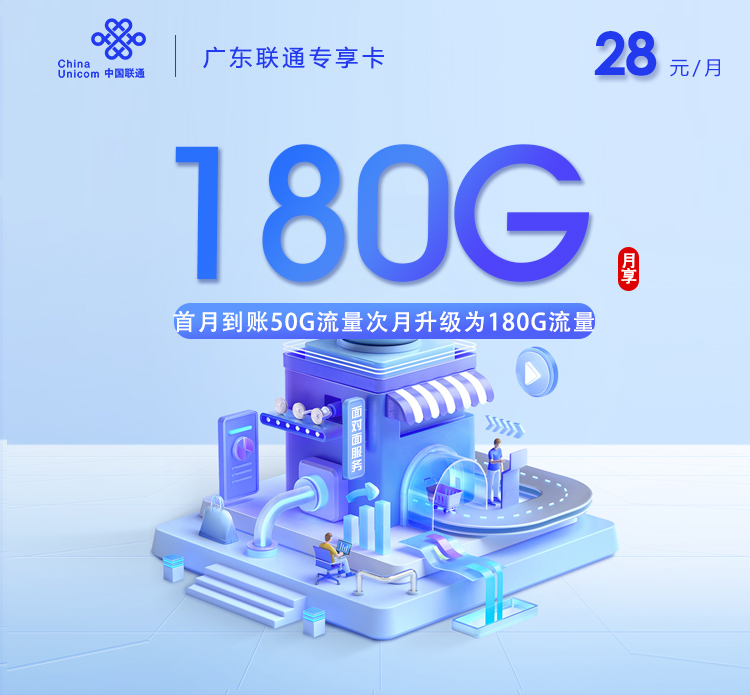 广东联通专享卡【28元180G】